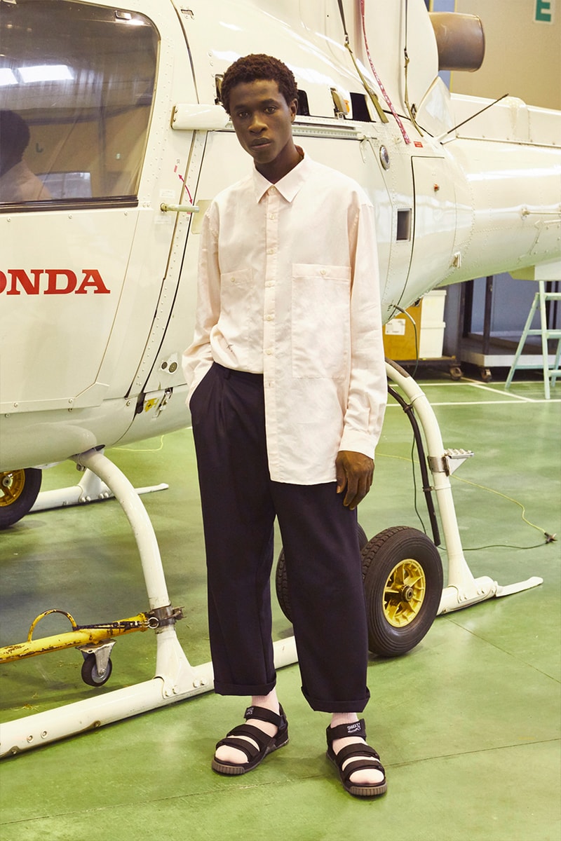 KINDAGARDEN Spring/Summer 2020 Lookbook Collection Work Shirts Trousers Jackets Black Beige Blue “Take me to nowhere/everywhere"  Denim Sandals 