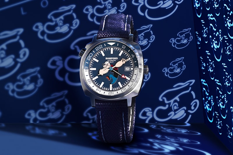 King Features x Bamford London Watch Department London 'Popeye' Collaboration Watch Timepiece Limited to 50 Pieces Celebrating 90th Anniversary Classic Cartoon GMT Edition Swiss Made Sellita SW330-1 movement