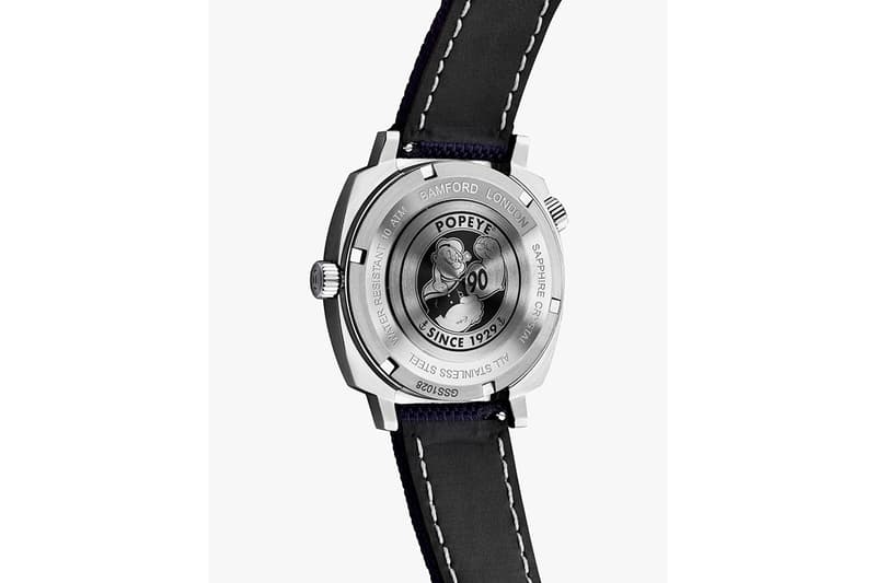 King Features x Bamford London Watch Department London 'Popeye' Collaboration Watch Timepiece Limited to 50 Pieces Celebrating 90th Anniversary Classic Cartoon GMT Edition Swiss Made Sellita SW330-1 movement