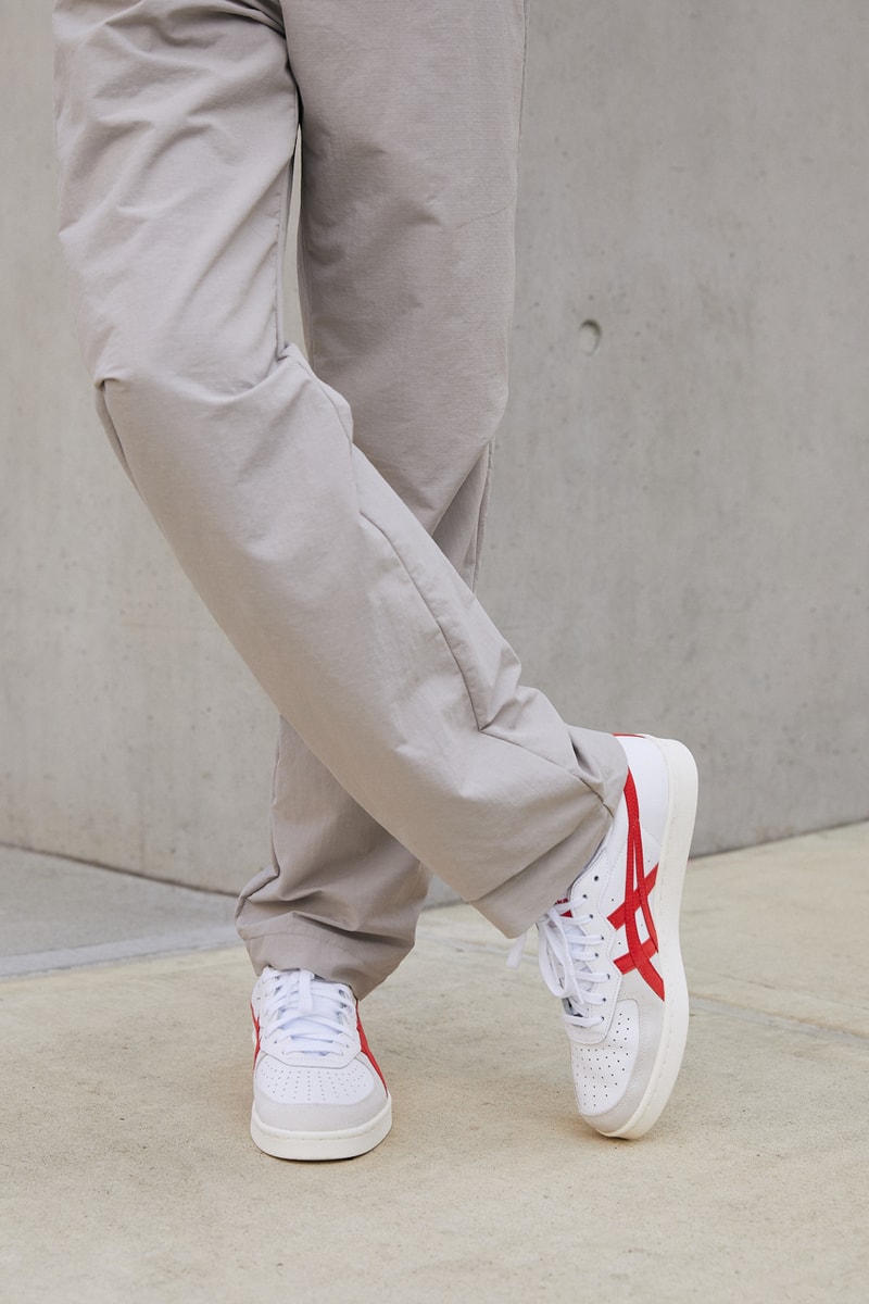 kith onitsuka tiger gsm game set match sneakers collaboration release date exclusives white red green colorway 