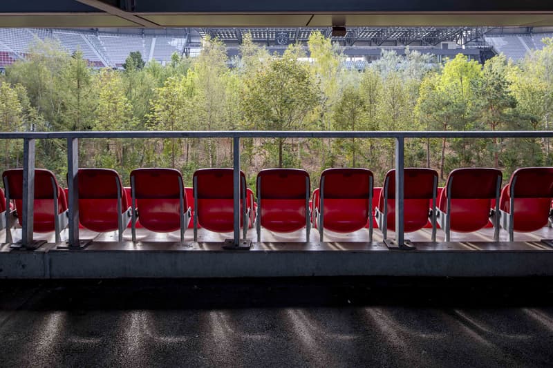 klaus littmann artist for forest the unending attraction of nature installation football stadium worthersee klagenfurt austria art intervention 2019 