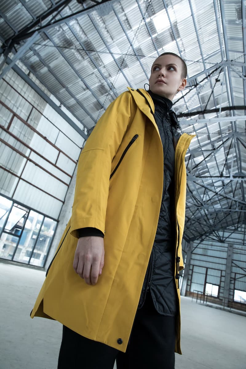 KRAKATAU Fall/Winter 2019 Collection Lookbook Jackets Parkas Coats Graphene Technology Black Green Purple Yellow Brown Camouflage