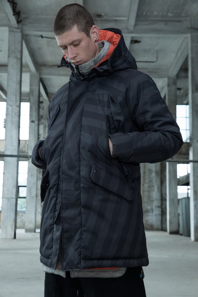 KRAKATAU Fall/Winter 2019 Collection Lookbook Jackets Parkas Coats Graphene Technology Black Green Purple Yellow Brown Camouflage