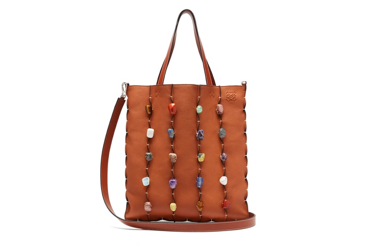 Multi-Colored Stones Embellish LOEWE's New Leather Tote Bag