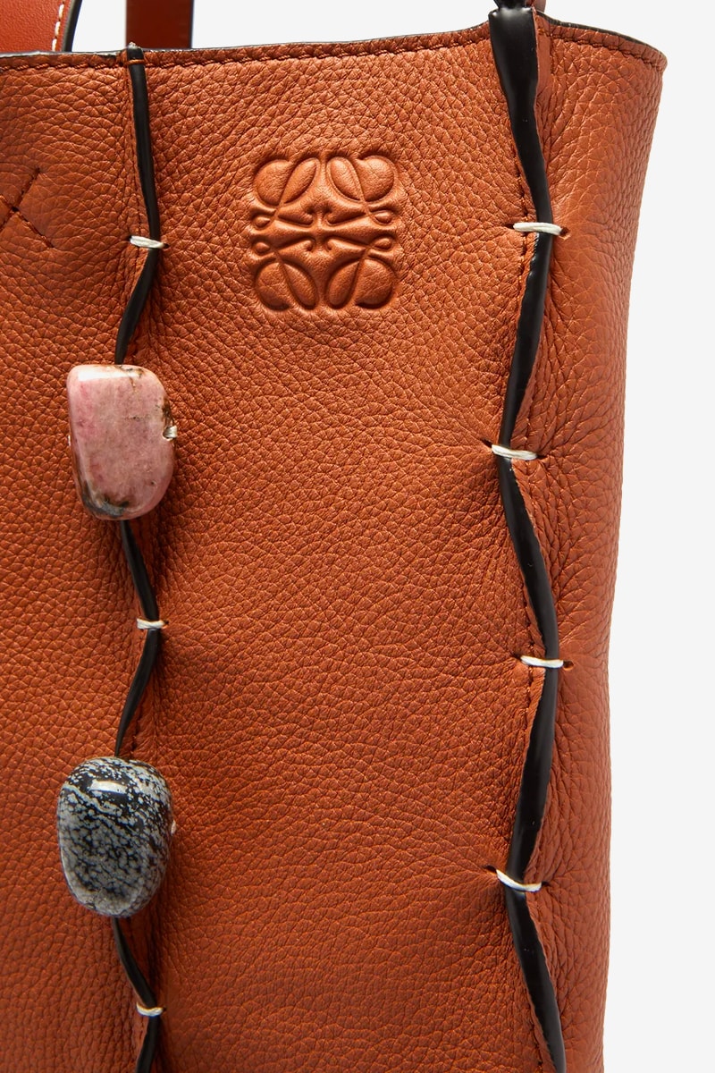 LOEWE Stone-Embellished Leather Tote Bag Release Info Buy Brown