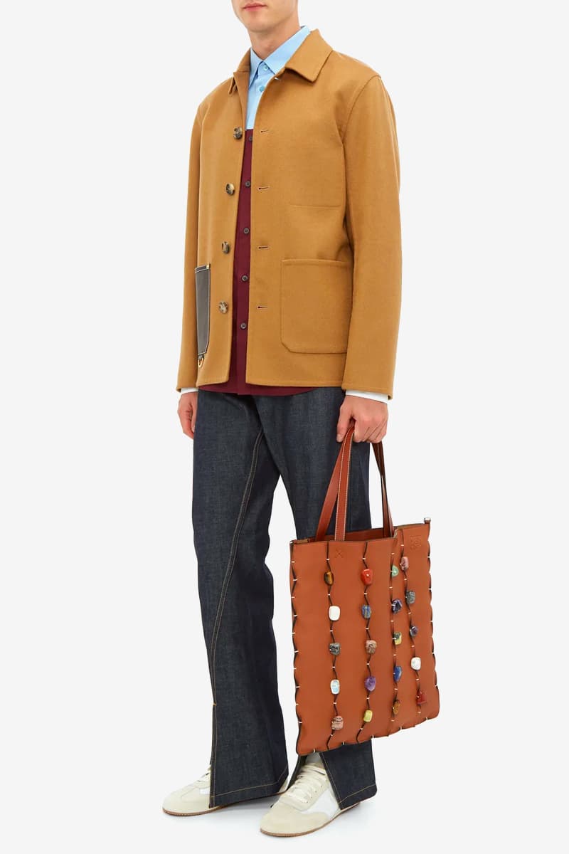 LOEWE Stone-Embellished Leather Tote Bag Release Info Buy Brown