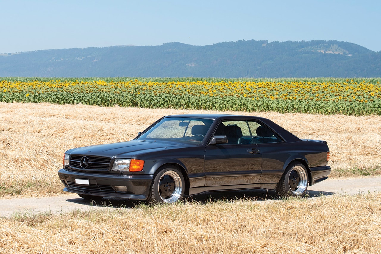 1991 Mercedes-Benz 560 SEC AMG 6.0 "Wide-Body" Auction For Sale RM Sotheby's Closer Look Classic Automotive Rare Car German Tuning "Sinister Blauschwarz Metallic"