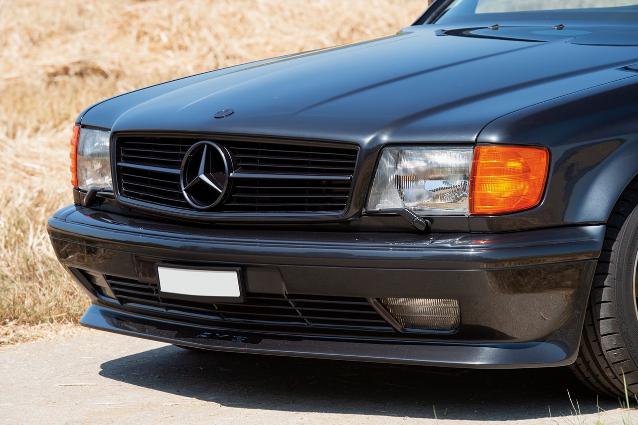 1991 Mercedes-Benz 560 SEC AMG 6.0 "Wide-Body" Auction For Sale RM Sotheby's Closer Look Classic Automotive Rare Car German Tuning "Sinister Blauschwarz Metallic"