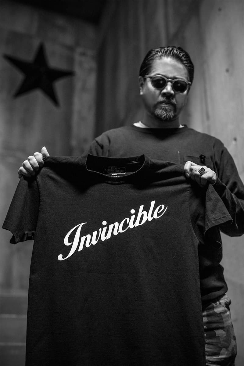 INVINCIBLE for NEIGHBORHOOD 25th Anniversary Pop Up Store Collection taiwan taipei Shinsuke Takizawa motorcyle harley davidson iconic archival designs t shirts beanies orange black fury rebellion