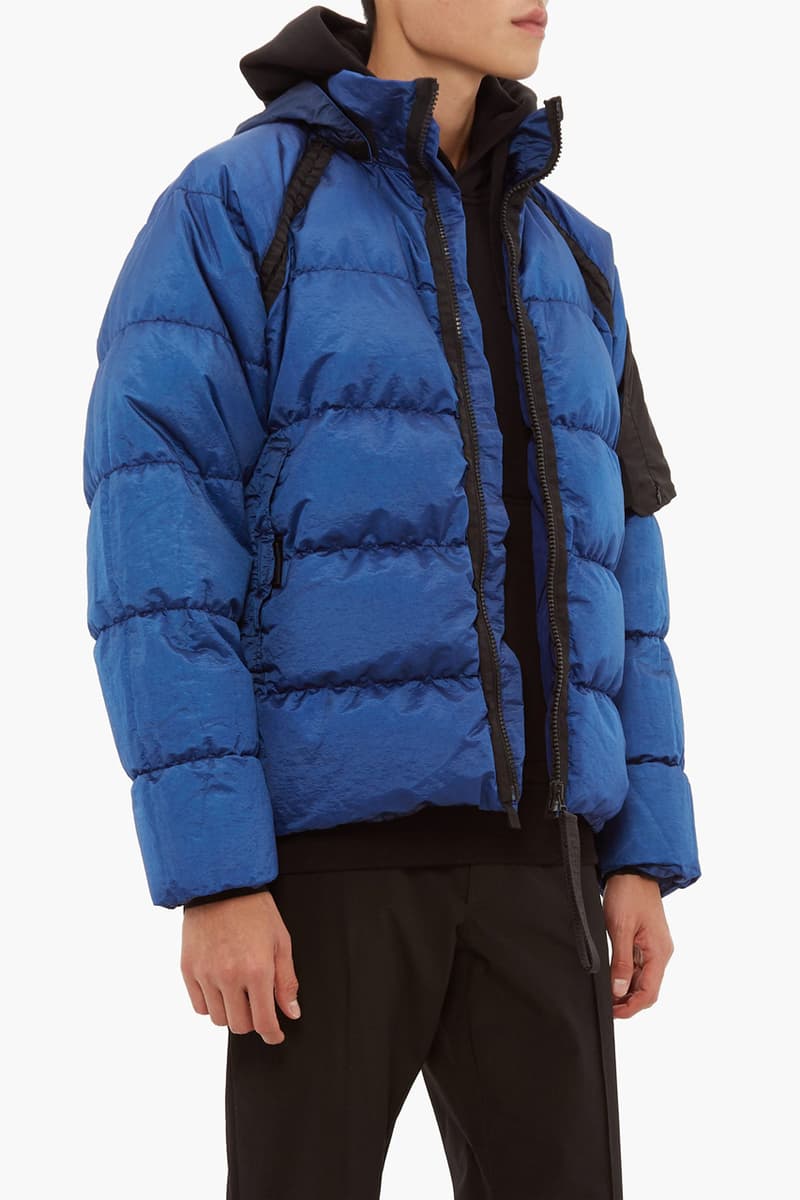 NemeN Logo-Patch Technical Down-Filled Jacket Blue Black