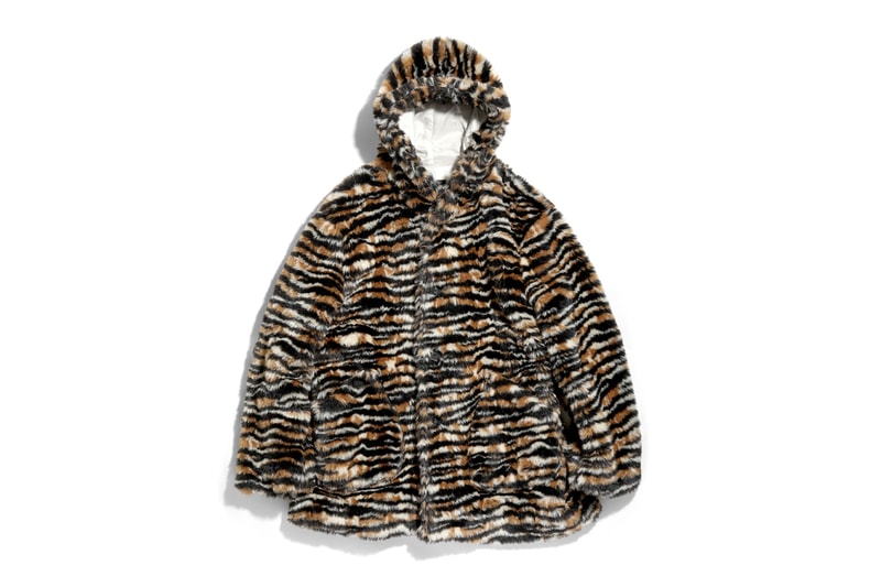 Needles Hooded Tiger Stripe Fur Coat nepenthes Keizo Shimizu orange brown light satin cream color made in japan oversized layering fall winter 2019