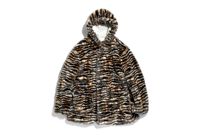 Needles Hooded Tiger Stripe Fur Coat nepenthes Keizo Shimizu orange brown light satin cream color made in japan oversized layering fall winter 2019