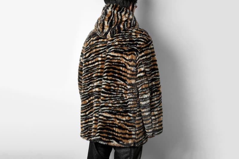 Needles Hooded Tiger Stripe Fur Coat nepenthes Keizo Shimizu orange brown light satin cream color made in japan oversized layering fall winter 2019