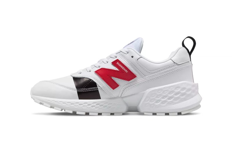 New Balance 574S "Flight Path" Release Info Interchangeable logos cities new york shanghai london tokyo NB "N Logo" black/white red grey 