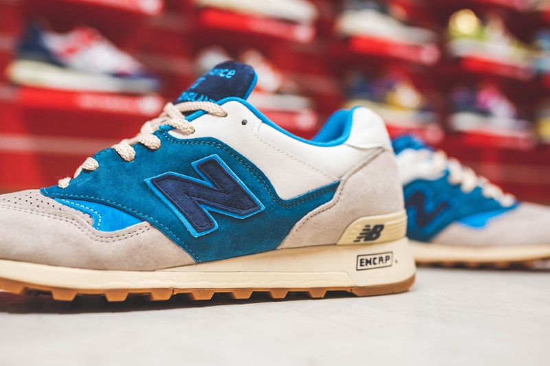 hanon new balance m577 flimby legend sneaker footwear release buy cop purchase made in england grey blue marine information details