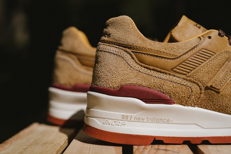 New Balance Red Wing Shoes M997 closer look release info sneakers brown leather suede tan 2019 september purchase cost pics pictures pic image images footwear where to buy price