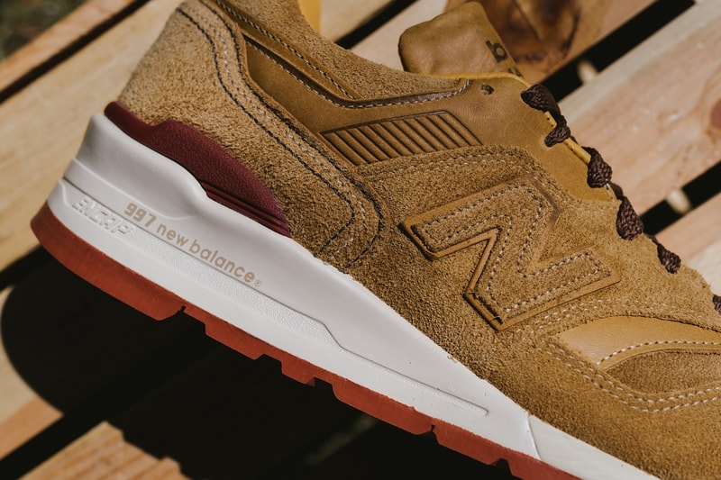 New Balance Red Wing Shoes M997 closer look release info sneakers brown leather suede tan 2019 september purchase cost pics pictures pic image images footwear where to buy price