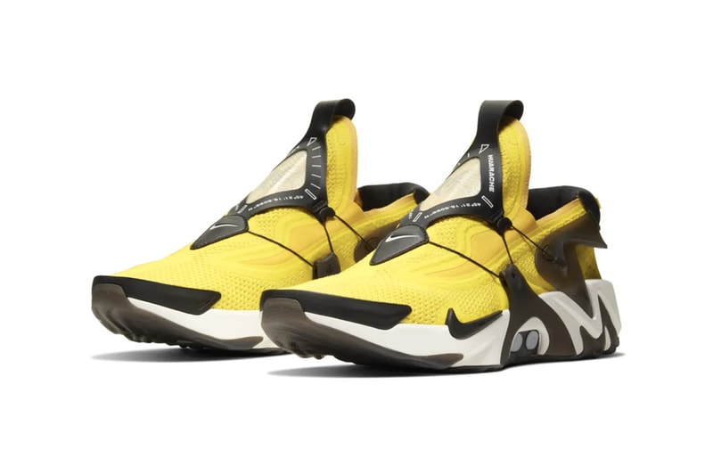 Nike Adapt Huarache Air Huarache Official Images & Release Info "White/Black" "Opti-Yellow" power lacing footwear sneakers release app back to the future shoes 