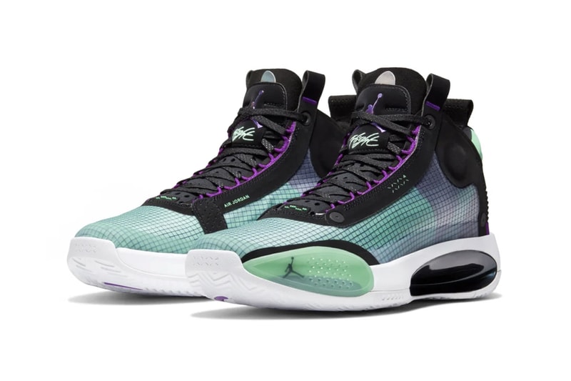 Air Jordan 34 Blue Void Futuristic eclipse plate zoom air sole ripstop grid translucent overlays jumpman footwear sneaker shoes retro basketball
