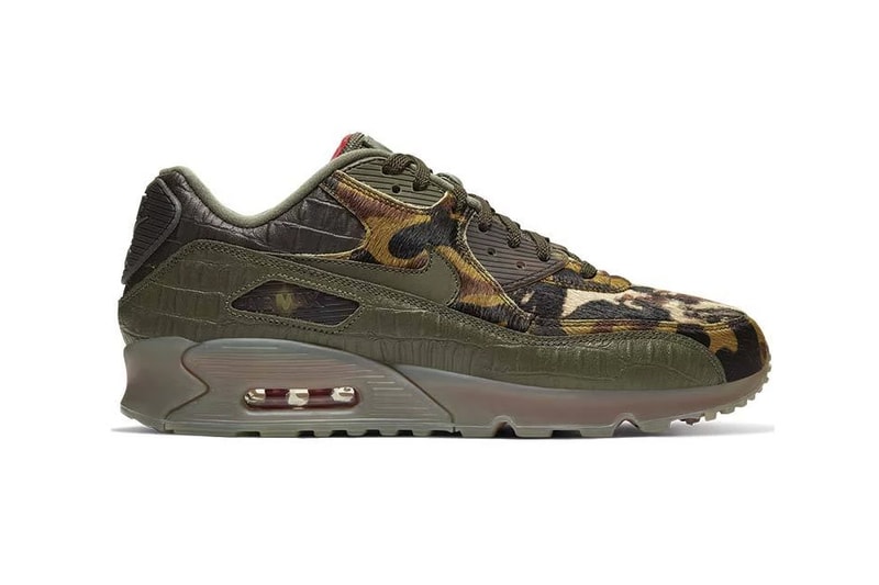 Nike Air Max 90 Cargo/Khaki Colorway For Sale Release Information Camouflage detailing Ponyhair Noirfonce Sneakers Trainers