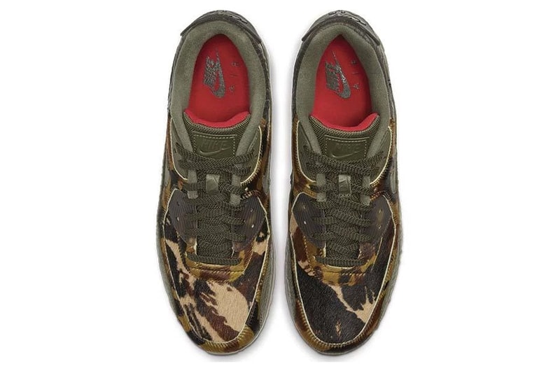 Nike Air Max 90 Cargo/Khaki Colorway For Sale Release Information Camouflage detailing Ponyhair Noirfonce Sneakers Trainers