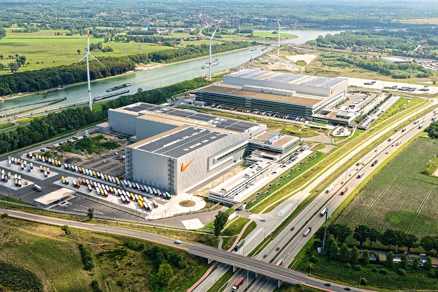 nike europe campus logistics distribution center renewable energy zero carbon emissions waste the court belgium ham