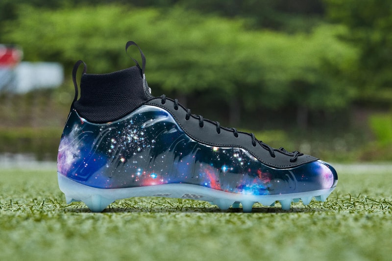 Odell Beckham Jr. Nike Air Foamposite 1 Pre-Game Cleats NFL Galaxy Cleveland Browns Los Angeles Rams OBJ Joyride Flyknit Nike Vapor Untouchable Pro 3 OBJ Uptempo Cleat