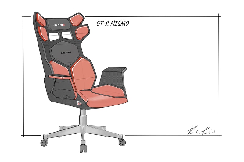 Nissan Esports Gaming Chair Concept Sketches GT-R NISMO Armada Leaf SUV Sportscar Electric