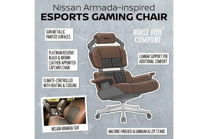 Nissan Esports Gaming Chair Concept Sketches GT-R NISMO Armada Leaf SUV Sportscar Electric