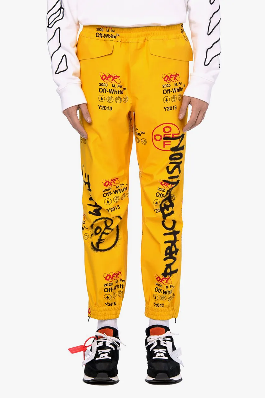 off white sweatpants yellow