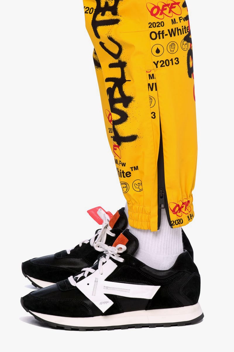 Off-White Industrial Logo Striped Track Pants, $583 | farfetch.com |  Lookastic