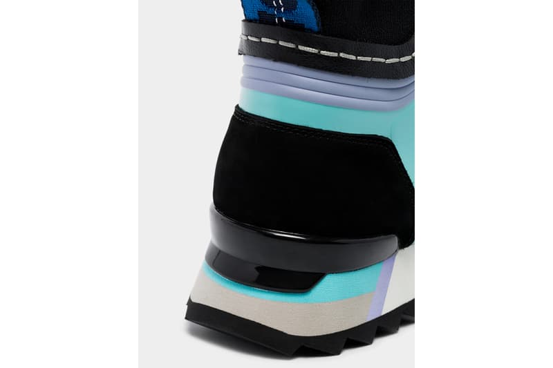 Off-White™ Black Blue Leather Hiking Sneakers Purple Color-Blocked "Made on earth, designed on a plane"