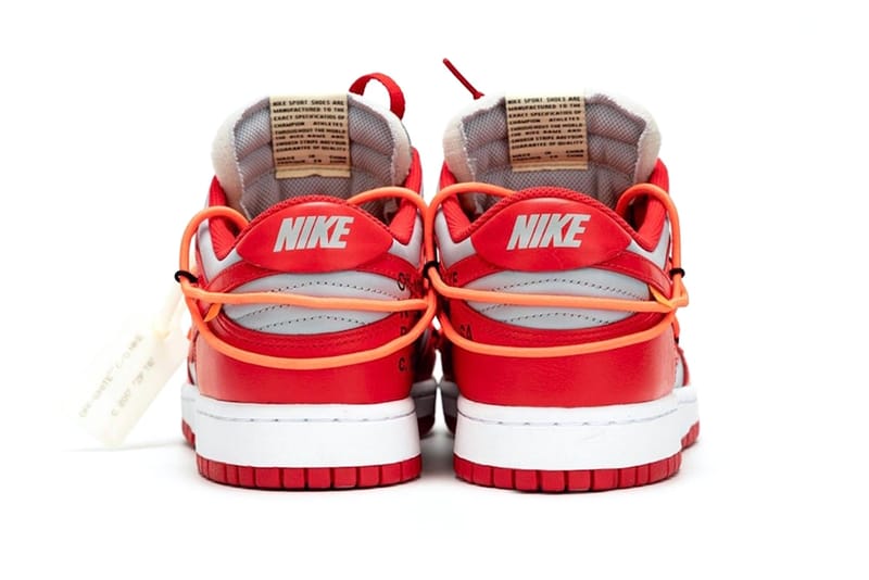 nike dunk low off white university red