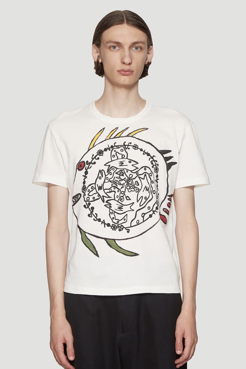 Our Legacy x LN-CC Collaboration T-Shirt Capsule Release Info upcycled materials Hank Grüner graphic hand-painted printed crewneck jersey weave cotton buy now drop date price