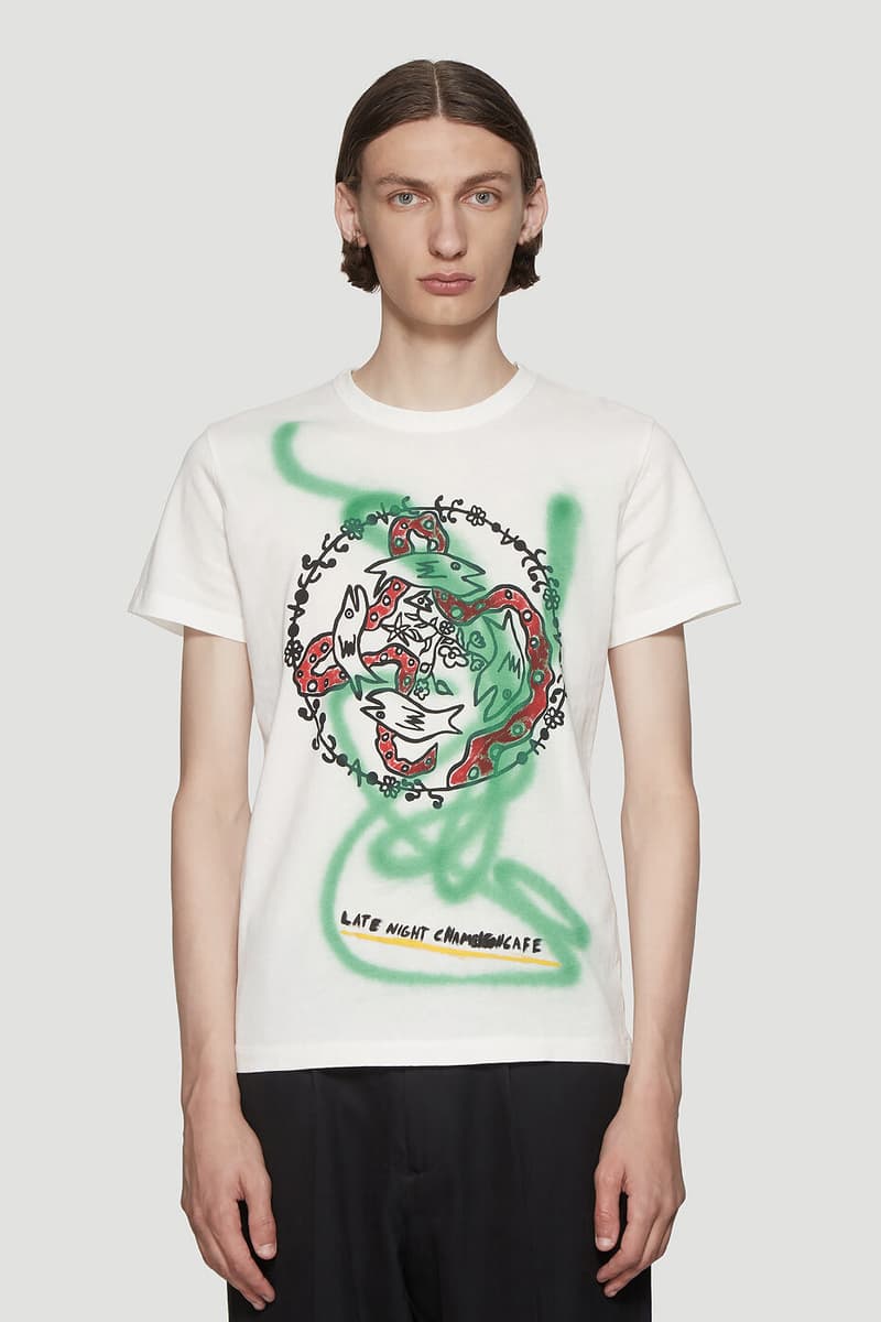 Our Legacy x LN-CC Collaboration T-Shirt Capsule Release Info upcycled materials Hank Grüner graphic hand-painted printed crewneck jersey weave cotton buy now drop date price