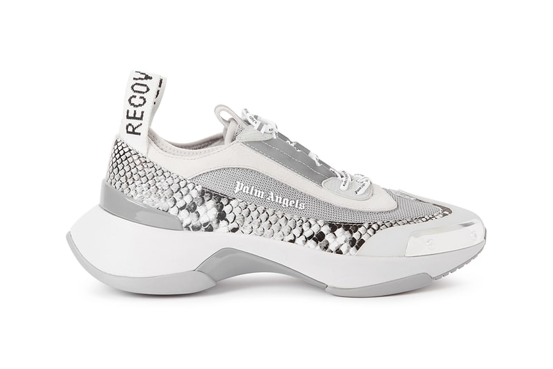 palm angels recovery panelled paneled leather snake print sneakers release date fall 2019 neoprene mesh reflective trim silver tone metal 