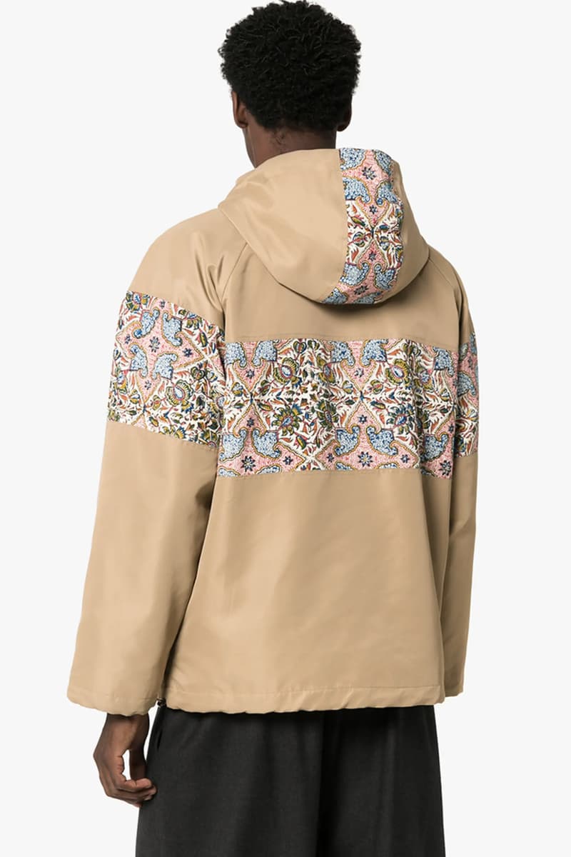 Paria Farzaneh Iranian Print Quilted Jacket Neutral Print Detail Zip Hooded Jacket tile pattern paisley floral chevron vibrant colorful heritage beige