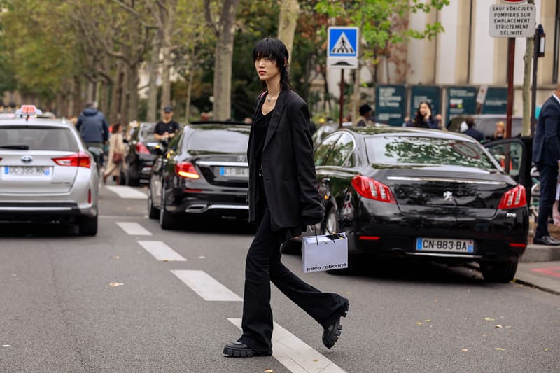 Paris Fashion Week 2019 SS20 Spring Summer 2020 Street Style Snaps Shots Collection Imagery Footwear Accessories Kiko Kostadinov x ASICS Louis Vuitton Off-White ™ Dior Prada adidas Chloe Balenciaga Triple S Loafers Acne Studios