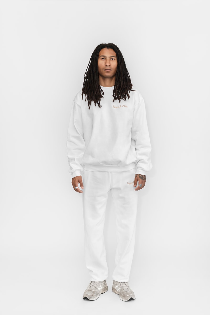 Peace & Quiet Fall Capsule Collection Crewneck Sweatpants T-shirts Long sleeves Shorts Pants Tote Bags Natural Green White