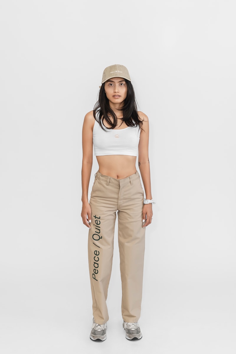 Peace & Quiet Fall Capsule Collection Crewneck Sweatpants T-shirts Long sleeves Shorts Pants Tote Bags Natural Green White