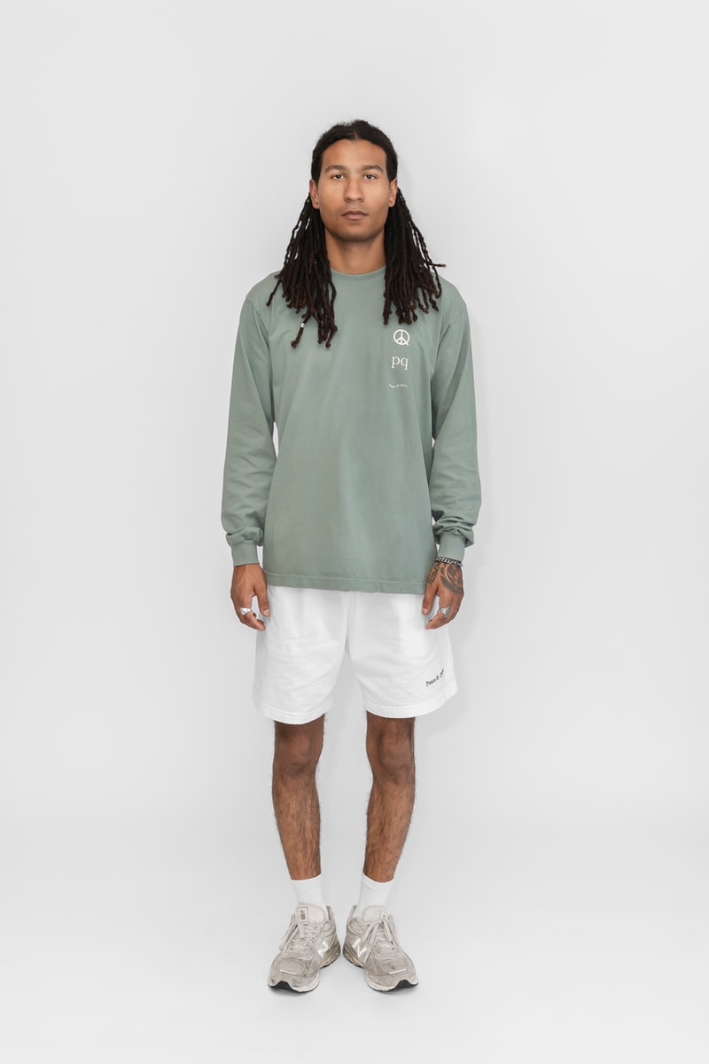 Peace & Quiet Fall Capsule Collection Crewneck Sweatpants T-shirts Long sleeves Shorts Pants Tote Bags Natural Green White