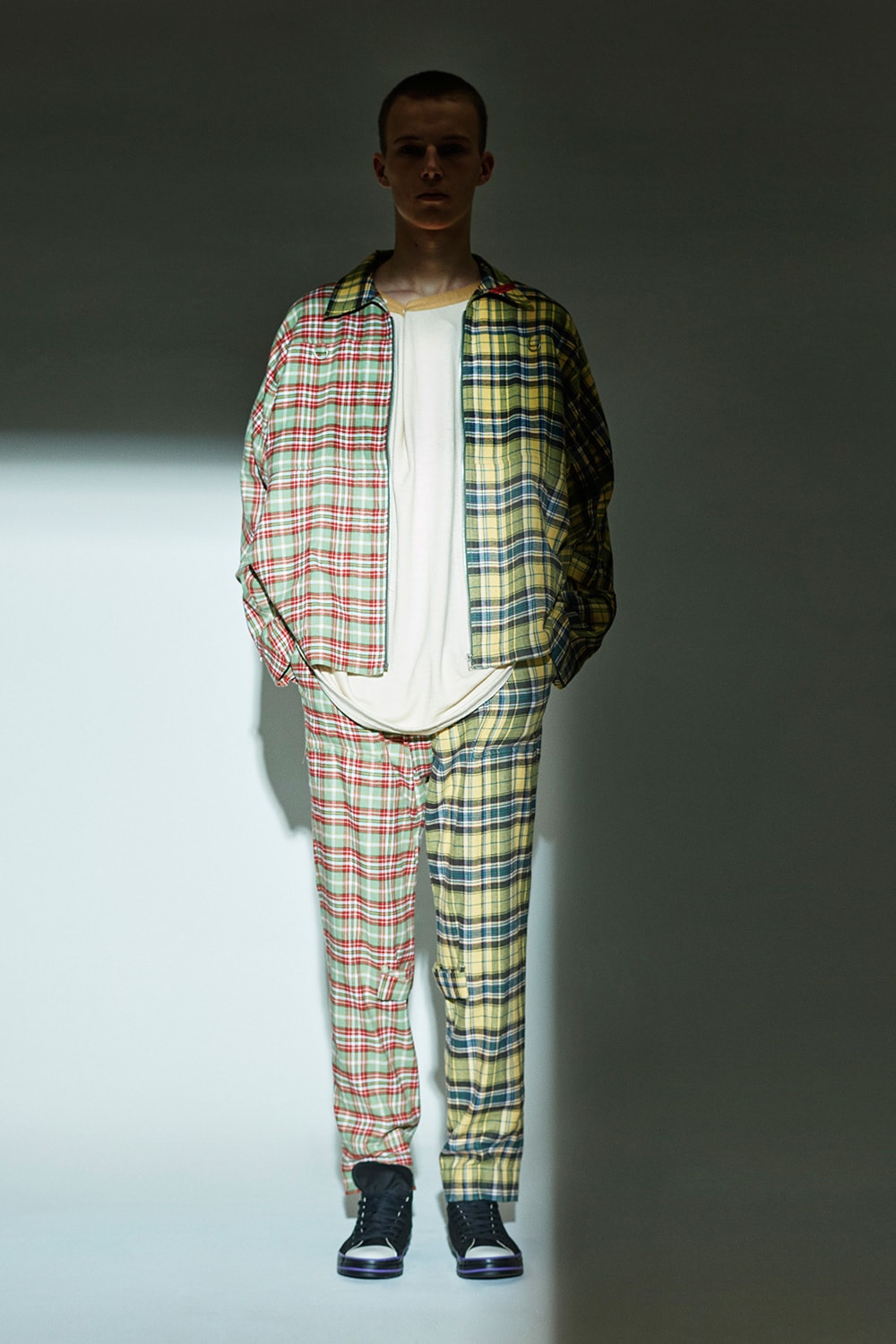 Phingerin Spring/Summer 2020 Lookbook Collection Japan streetwear fashion workwear americana vintage retro stylings bold patterns check print bondage trousers