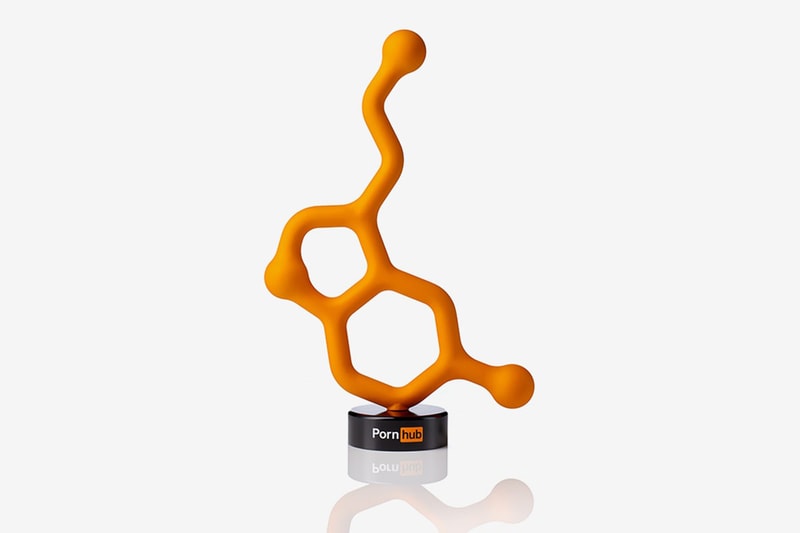 Peter Saville Designs Pornhub's 2nd Annual Award Trophy statue album artist sexual chemistry kanye west bad bunny joy division