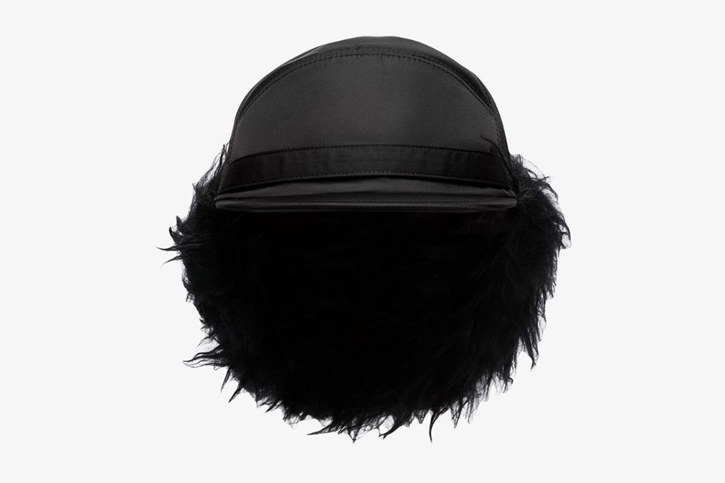 Prada Faux-Fur Nylon Trapper Hat Release Browns Fashion 