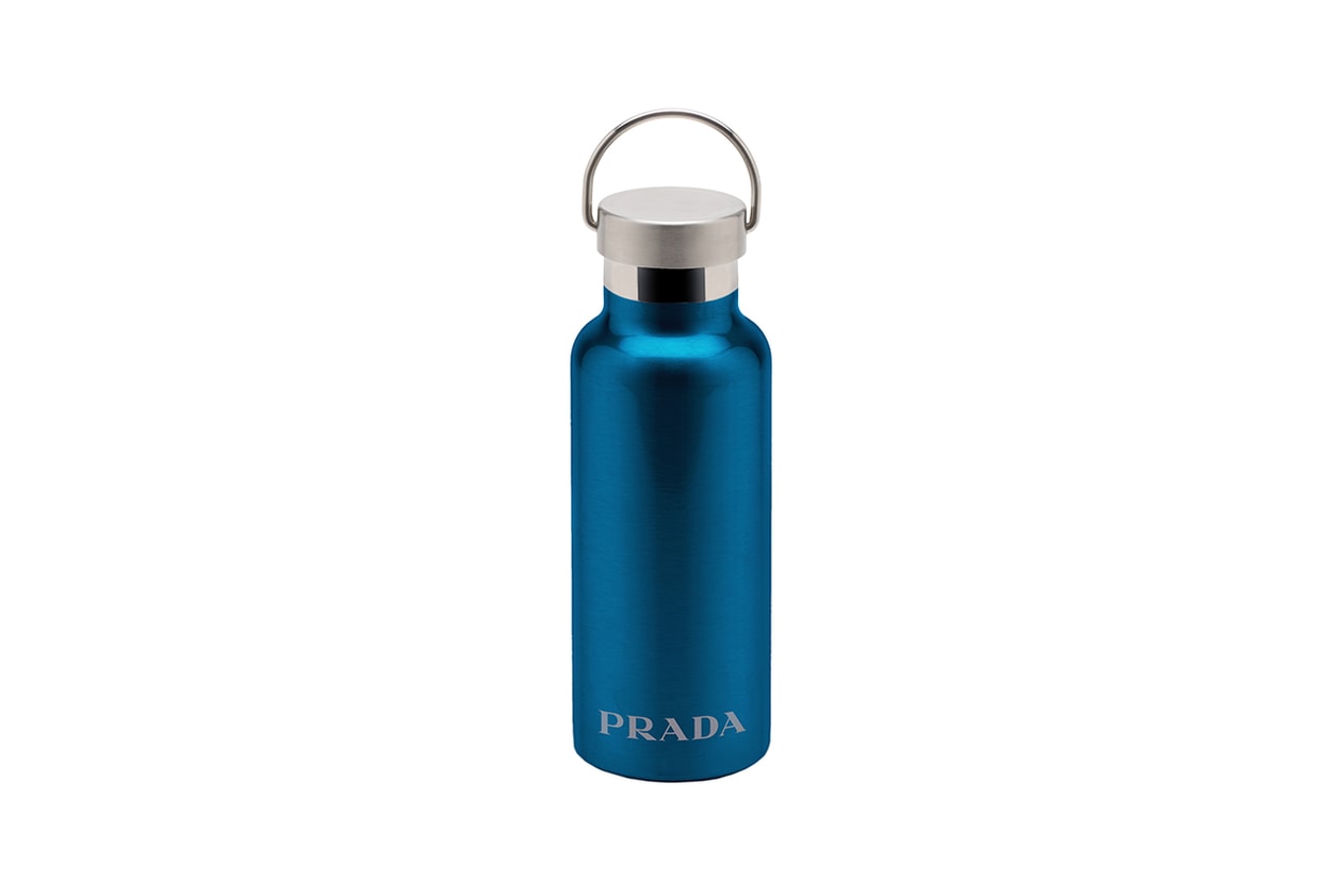 prada escape selfridges apparel sneakers camouflage shirts boots accessories water bottles outdoor practical themed design store space first look buy cop purchase