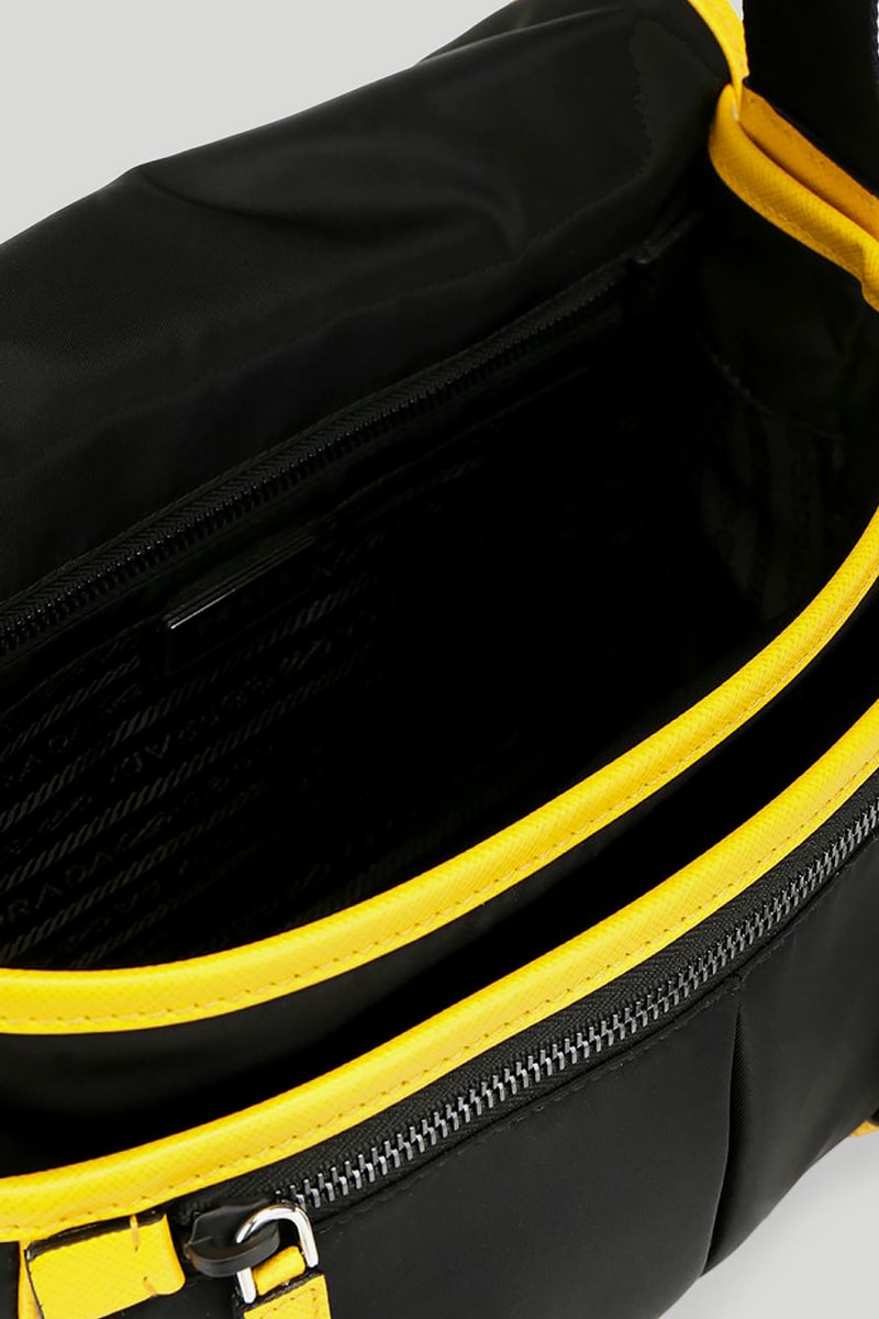 Prada Shoulder Bag in Black Yellow Removable Pouch