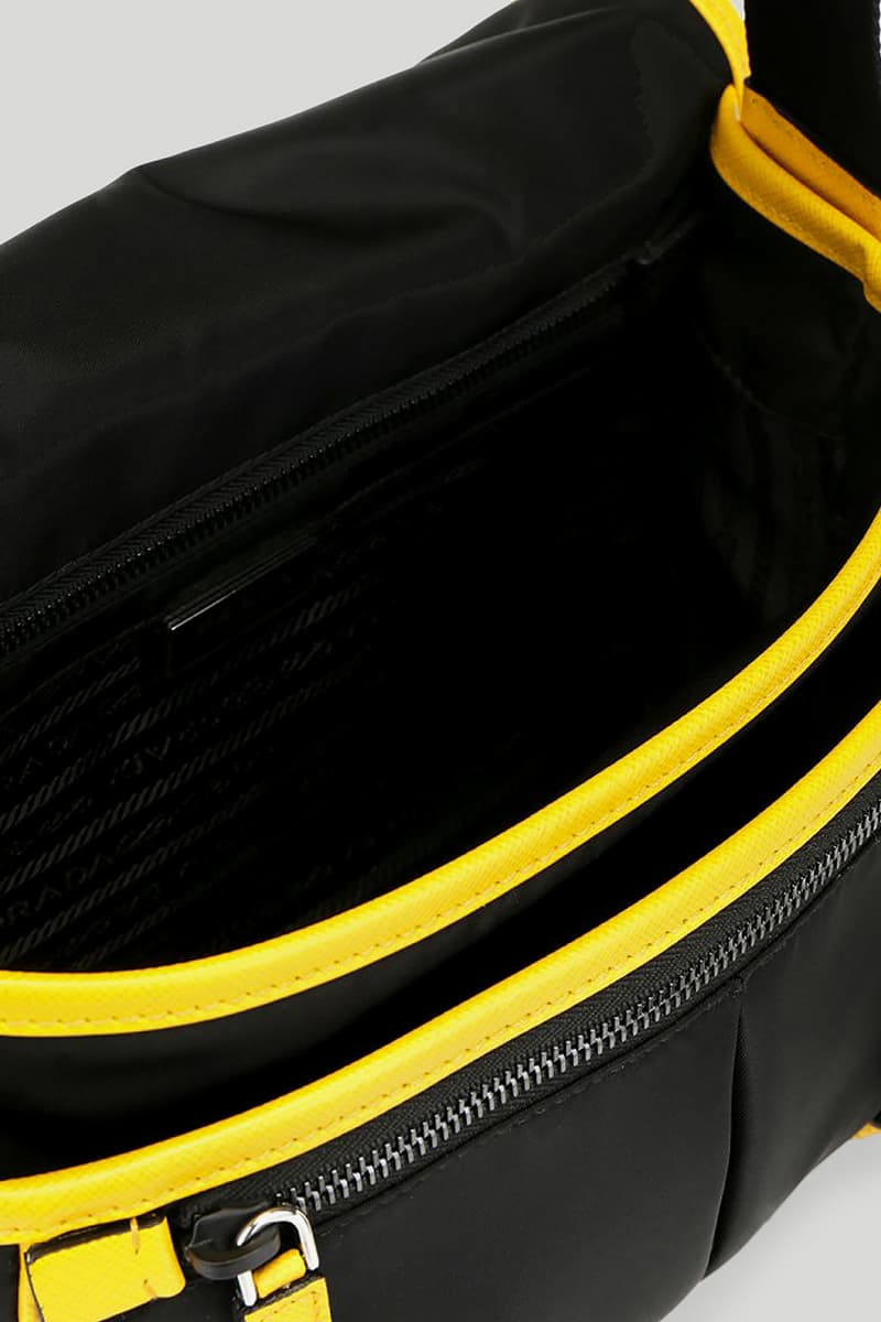 Prada Shoulder Bag in Black Yellow Removable Pouch