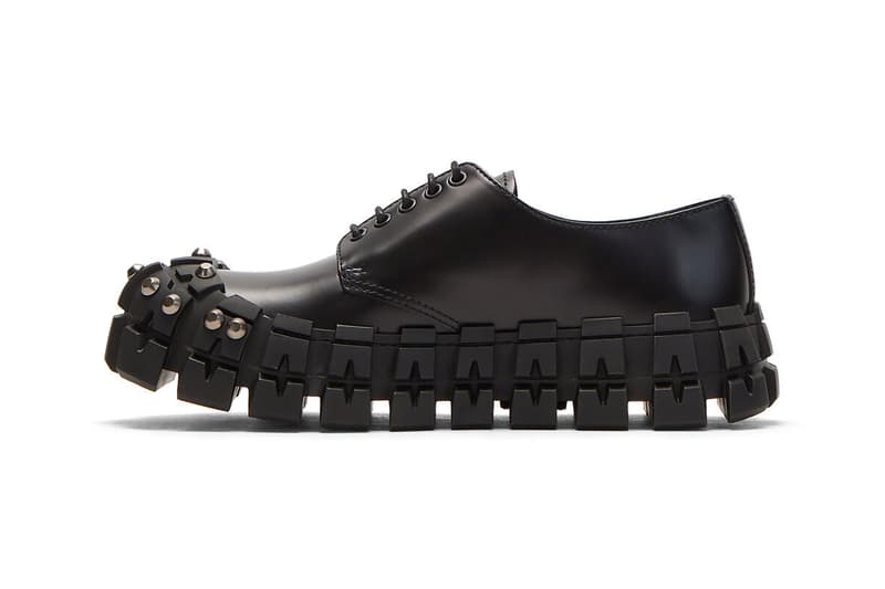 Prada Black Studded Brushed Leather Shoes Price Hypebeast Drops