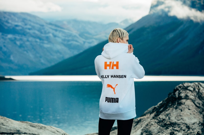 PUMA x Helly Hansen Clothing sneakers outerwear jackers Footwear Collection Trailfox MTS LQD Cell Omega Nitefox waistbag hoodie bubble puffer coat down sweatpants pants tee t shirt beanie