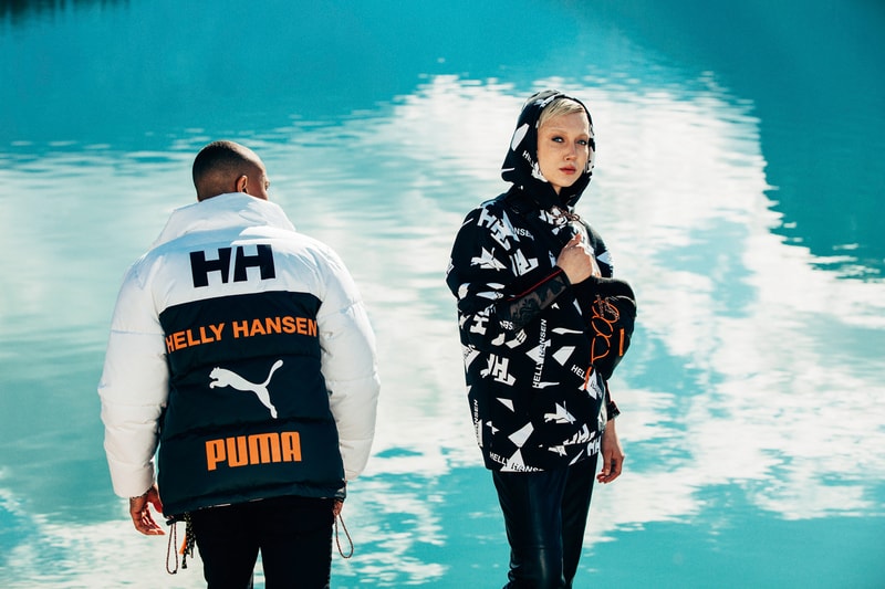 PUMA x Helly Hansen Clothing sneakers outerwear jackers Footwear Collection Trailfox MTS LQD Cell Omega Nitefox waistbag hoodie bubble puffer coat down sweatpants pants tee t shirt beanie